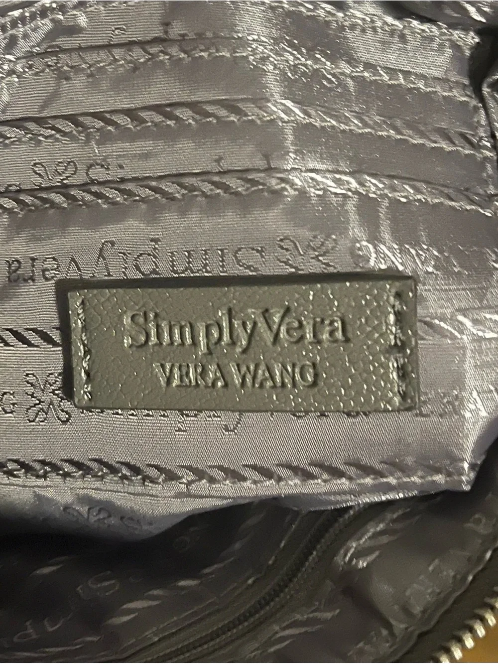 Simply Vera Gray Wristlet Clutch with Textured Pattern